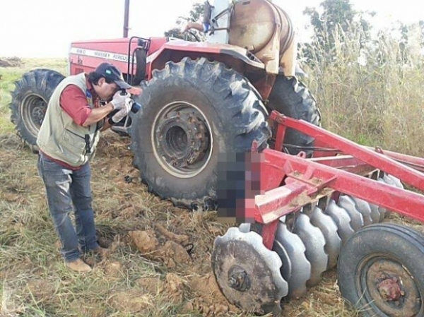 Tratorista morre prensado em grade na zona rural