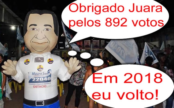 Mauro Savi manda boneco agradecer os votos de Juara e diz que volta em 2020.