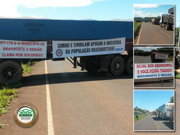 Comunidade bloqueia MT-170, trecho de cerca de 80 km entre Brasnorte e Campo Novo do Parecis.