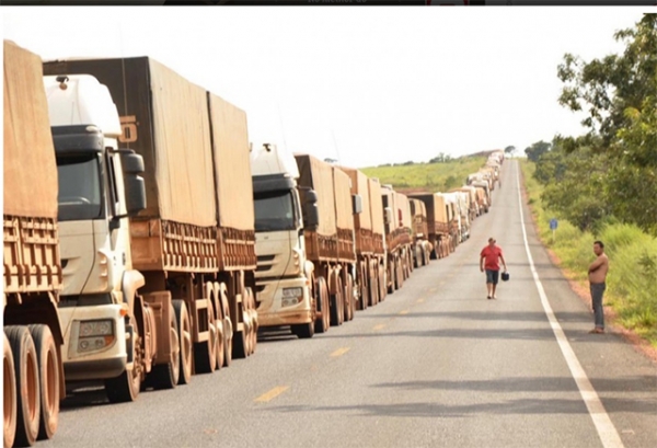 Protesto de transportadores de cargas bloqueia BR-163 em MT