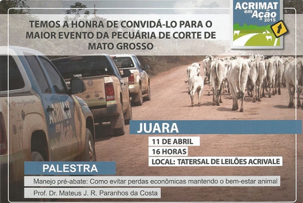 Acrimat em Ao percorre regio do Arinos e Noroeste nesse final de semana