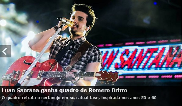 Luan Santana ganha quadro de Romero Britto