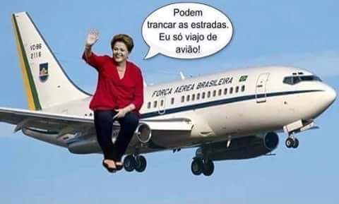 Ser que Dilma est preocupada com greve de caminhoneiros, ela s viaja de avio