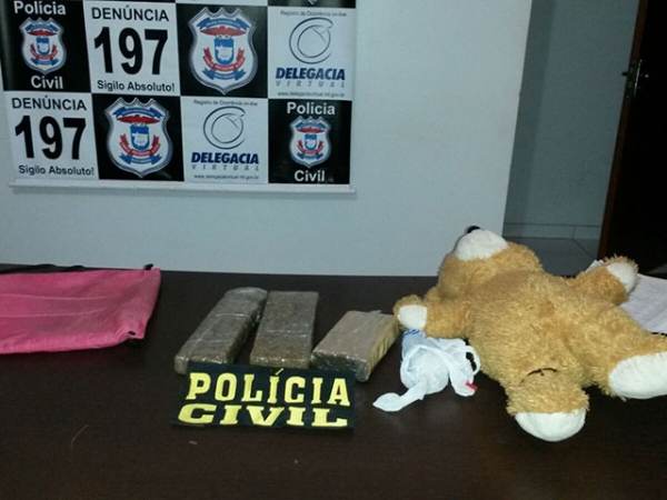 Polcia Civil apreende adolescente com 2 quilos de maconha dentro de ursinho de pelcia 