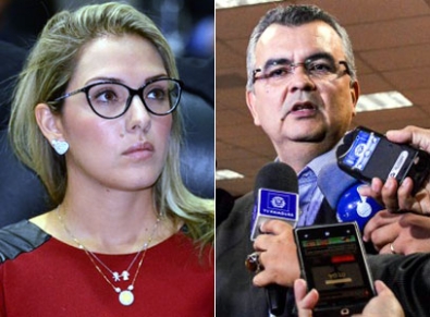 Deputada Janaina Riva e e secretrio Paulo Taques 