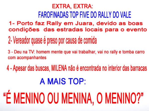 EXTRA, EXTRA, conheça as melhores Farofinadas do Rally do Vale 