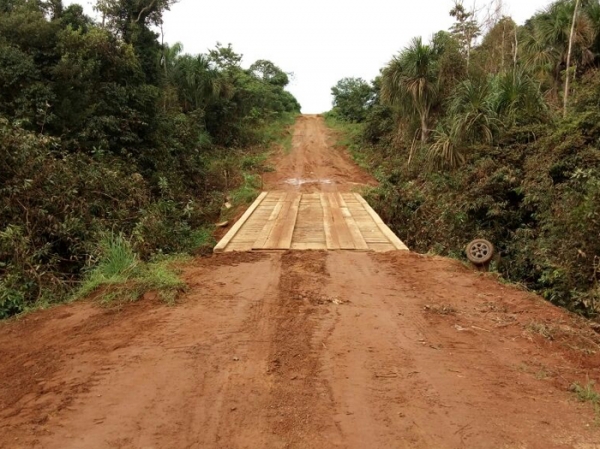 Prefeitura de Porto dos Gachos concluiu reforma da ponte na MT 222 e trnsito est liberado.