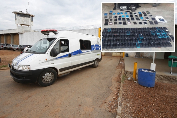 Bebedouro com 181 celulares  apreendido na penitenciria central do estado de MT