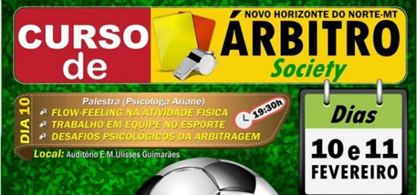 Abertas inscries para curso de arbitragem em Novo Horizonte do Norte