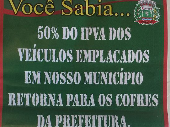 Campanha IPVA legal é legal, mas tem que começar de casa.