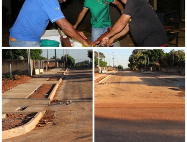 Moradores de Novo Horizonte do Norte fazem festa para comemorar chegada do asfalto 