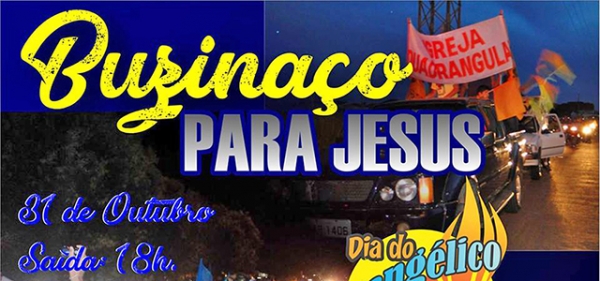 Evanglicos de Juara comemoram o seu dia com Buzinao para jesus.