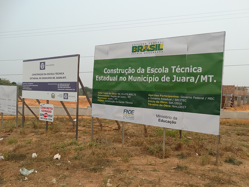 Secretrio da Secitec visita as obras da Escola Tcnica de Juara na manh dessa quinta-feira, 24