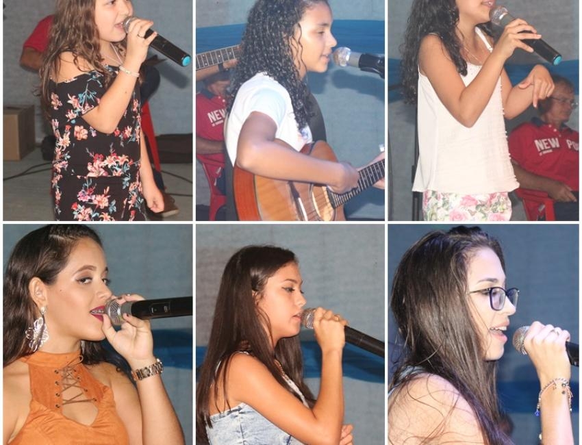 Artistas do show na primeira noite do Fescanorte em Novo Horizonte do Norte