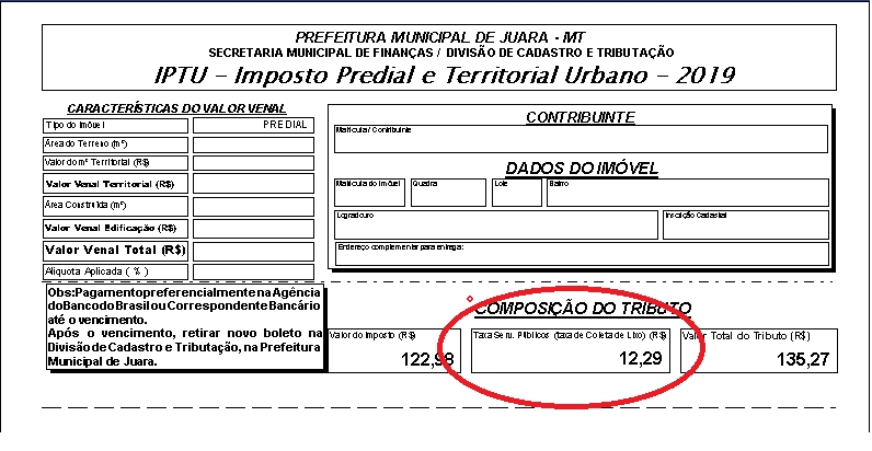 Administrao Municipal esclarece a cobrana da taxa de expediente e/ou de servios pblicos