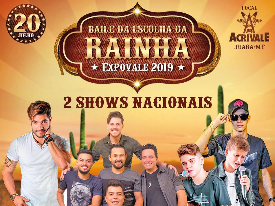 Baile da Rainha da Expovale 2019 ter shows nacionais com Tradio e Rafa Garcia e duas atraes regionais.