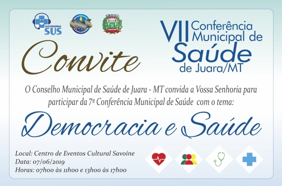 7 Conferncia Municipal de Sade acontece nessa sexta-feira, dia 07 de junho