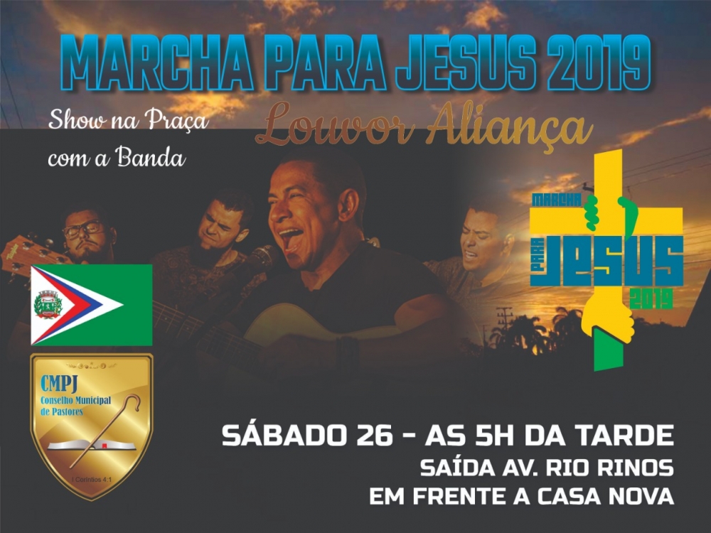 Dia do Evanglico ser comemorado nesse sbado com a Marcha para Jesus e show com a banda Louvor Aliana.  