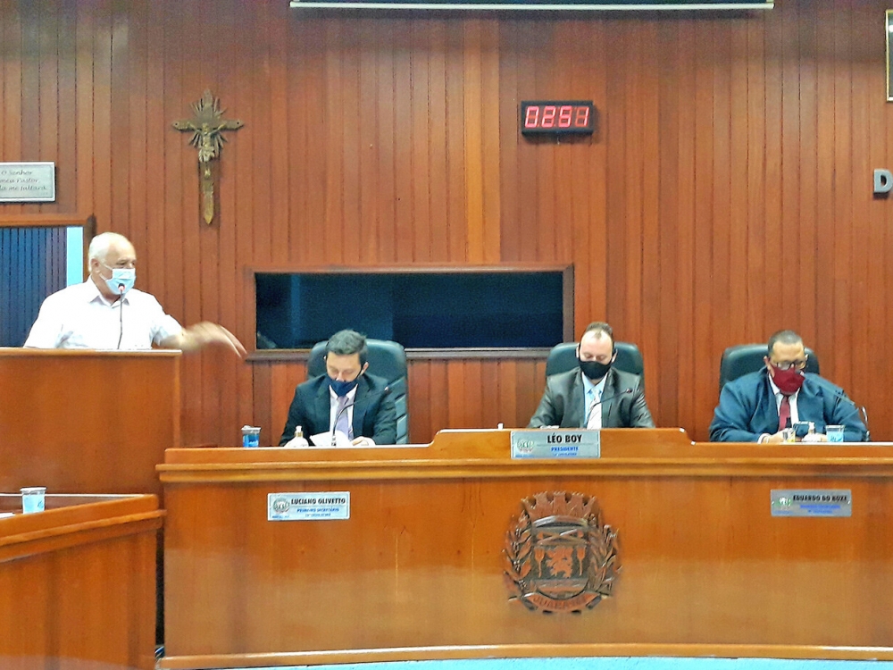 Prefeito Carlos Sirena participou da sesso de abertura do ano legislativo na Cmara de Vereadores de Juara. 