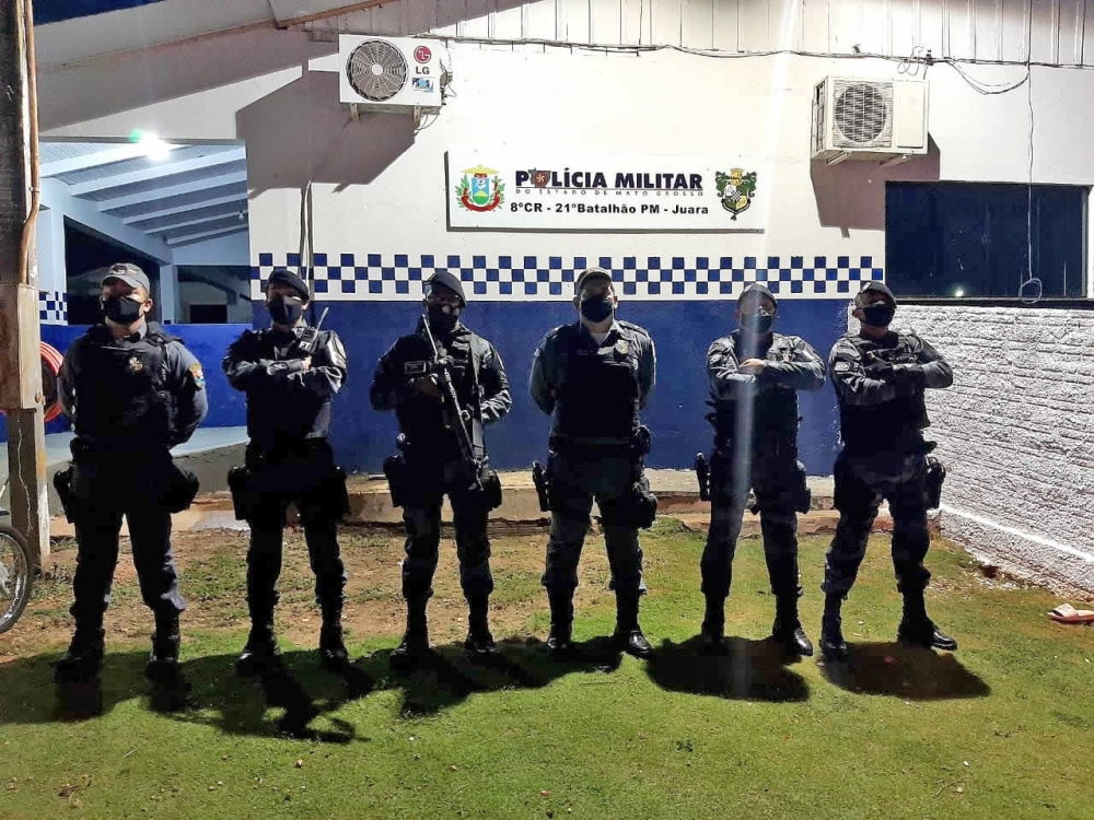 Polcia Militar de Juara realiza operao Disperso para combater a pandemia do COVID-19