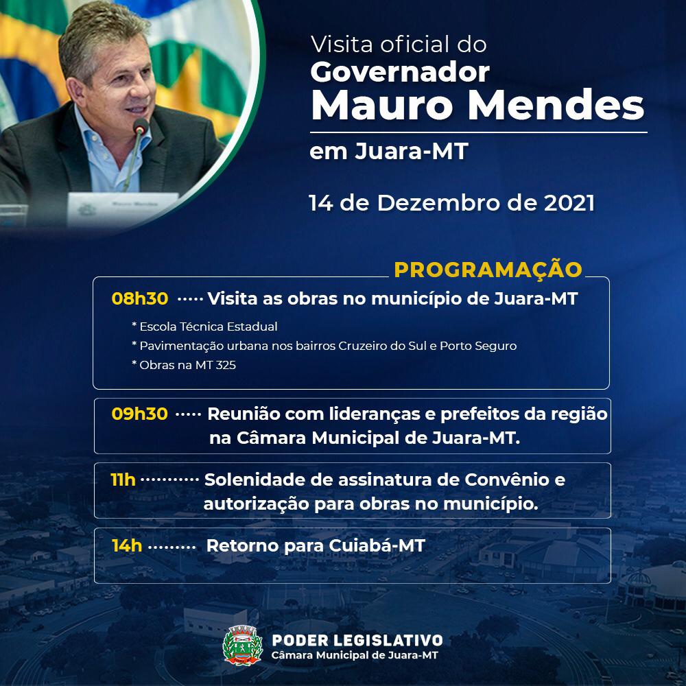 Agenda de mauro Mendes em Juara