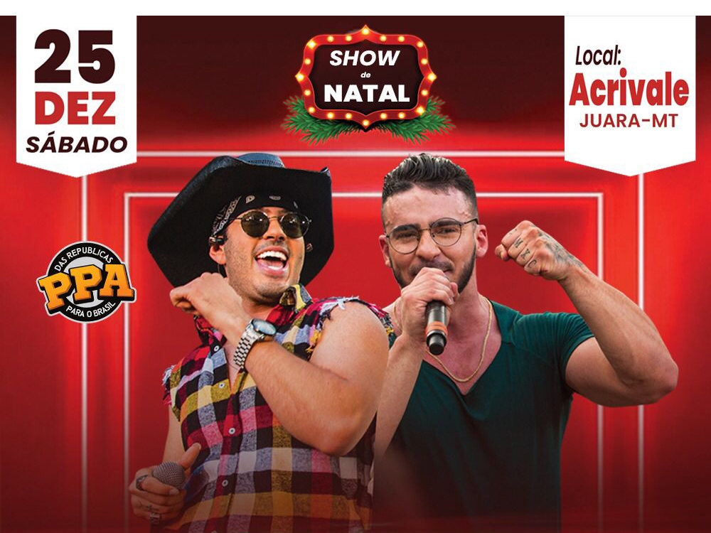 Juara ter show nacional com a dupla Pedro Paulo e Alex no dia 25 noite de Natal