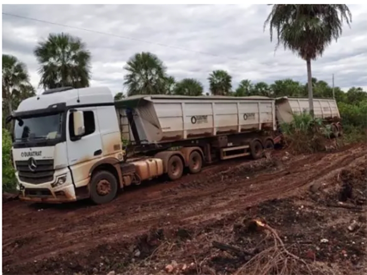 Por 3 dias, onas rodeiam caminho atolado no Pantanal e motorista se esconde na cabine