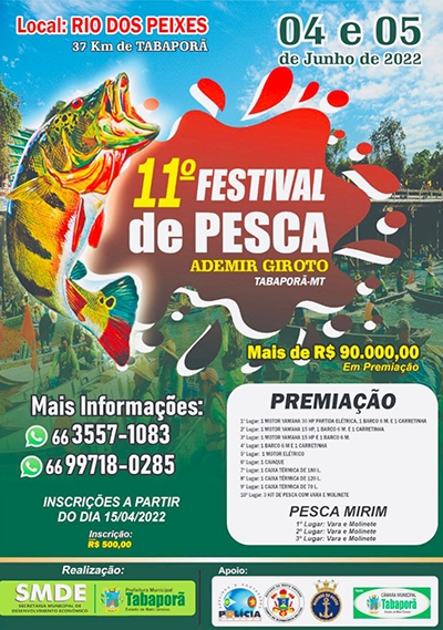 Assembleia aprova incluso do Festival de Pesca de Tabapor no calendrio oficial de MT