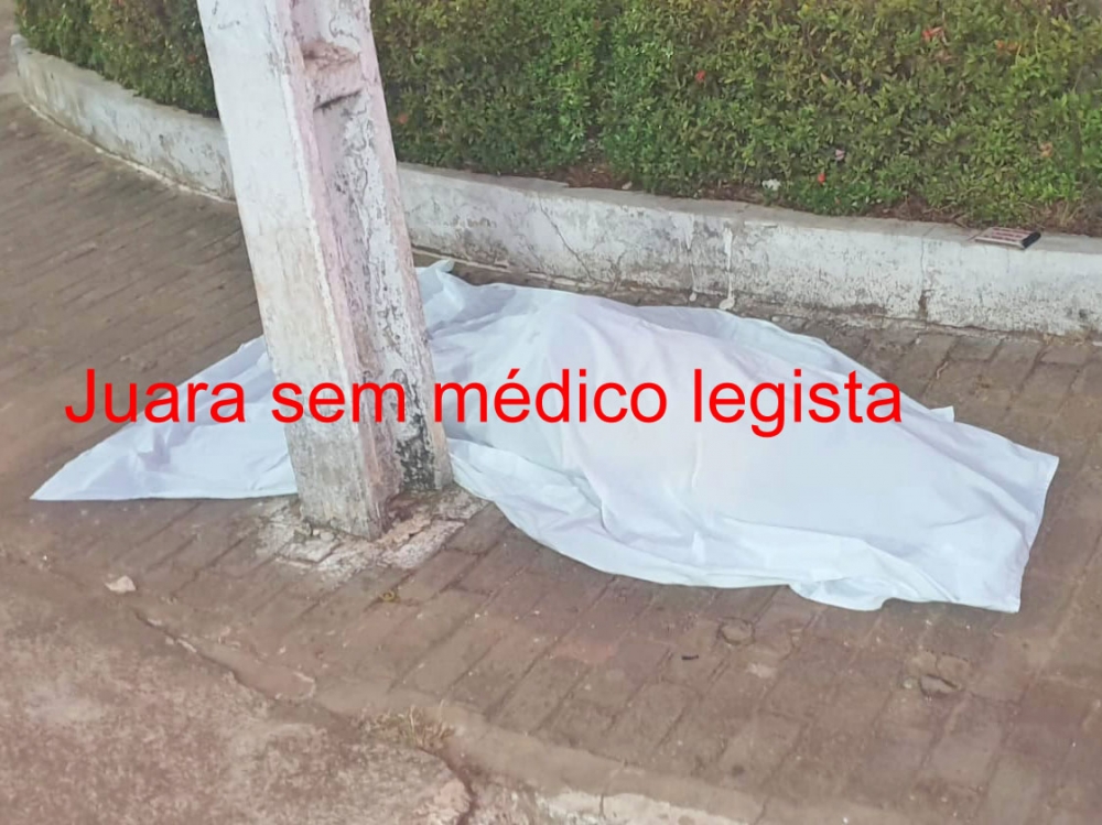 Por falta de legista, corpo de homem que morreu em Juara foi levado para autopsia na Politec de Juna.