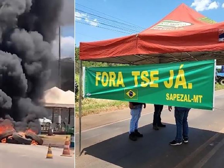 PRF/MT promete usar fora total contra manifestantes que protestam contra resultado das eleies 