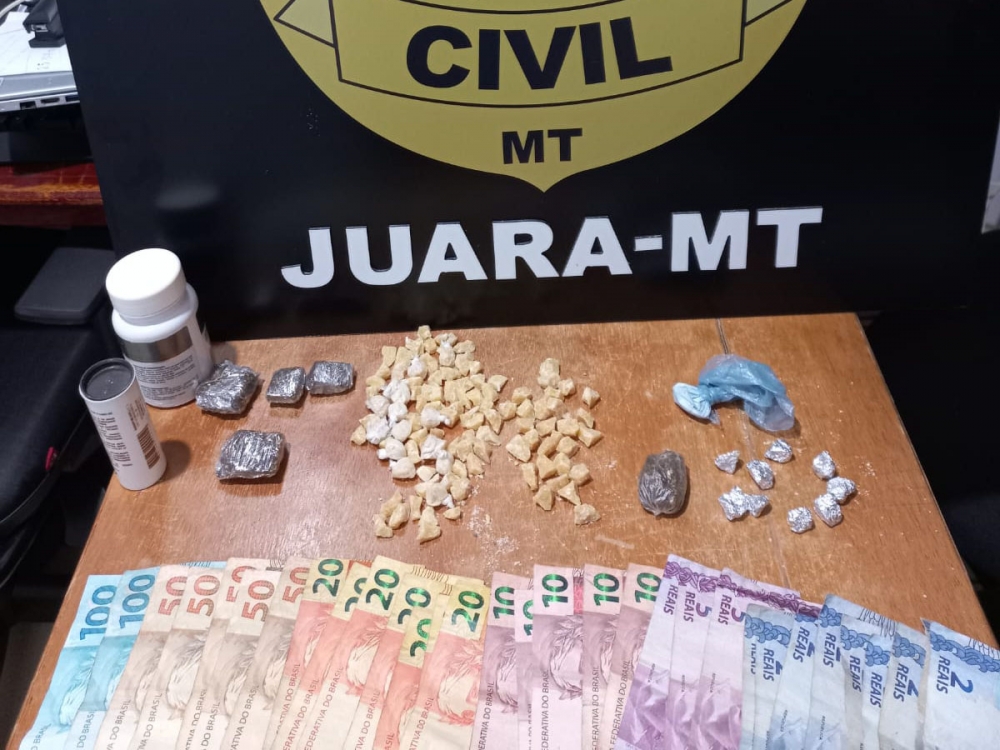 Casal de traficantes  preso pela PJC de Juara, por trfico de drogas e aliciamento de menores 