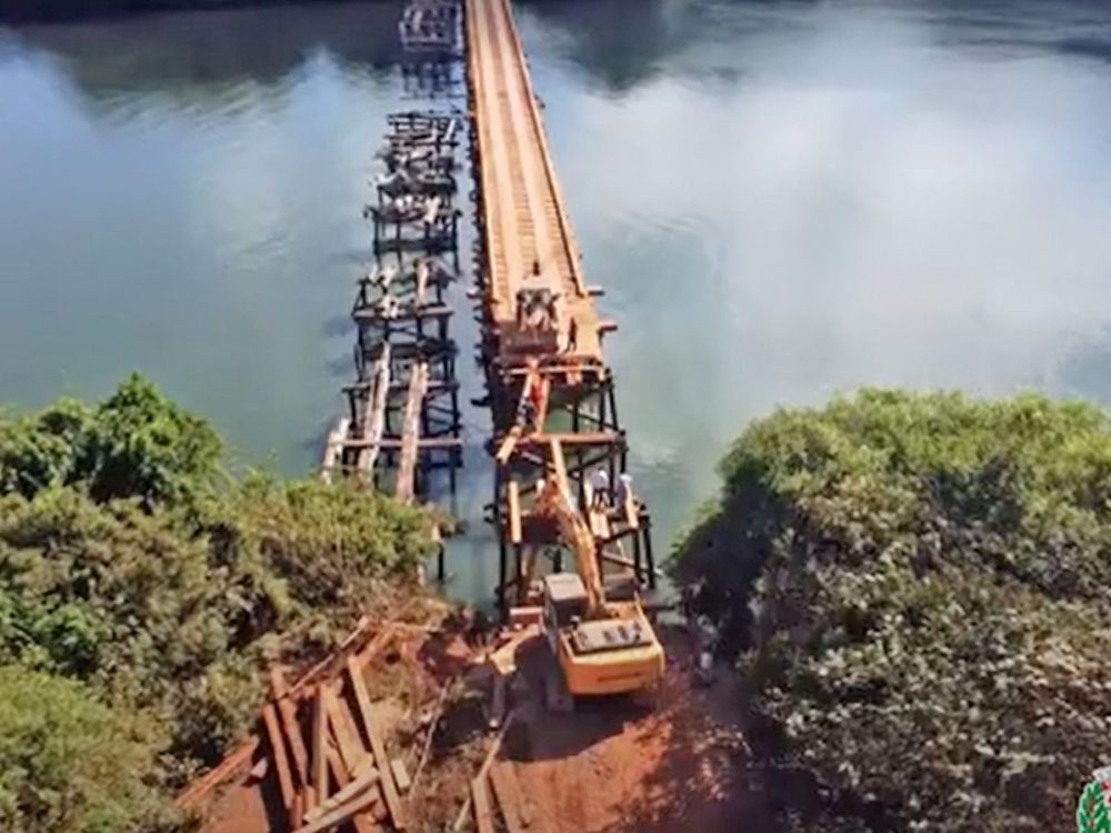 Reforma da ponte do Rio dos Peixes est em fase final, segundo a prefeitura.