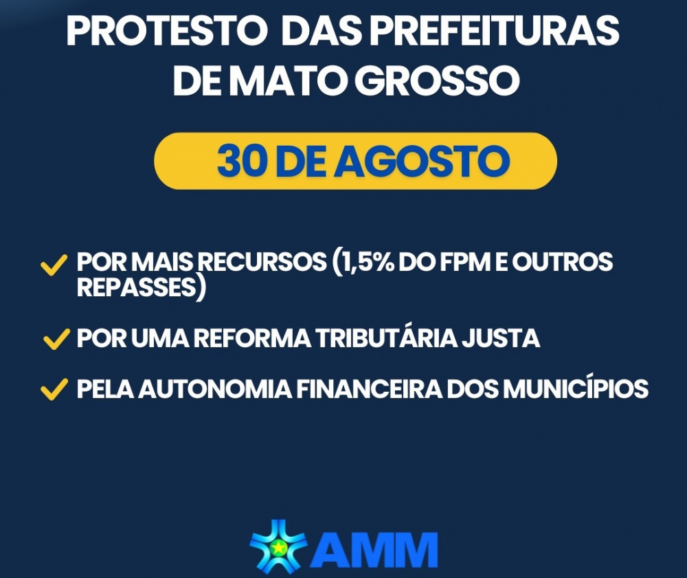 Prefeitura de Juara participa de protesto nacional e nesta quarta-feira, dia 30, ser Ponto Facultativo.