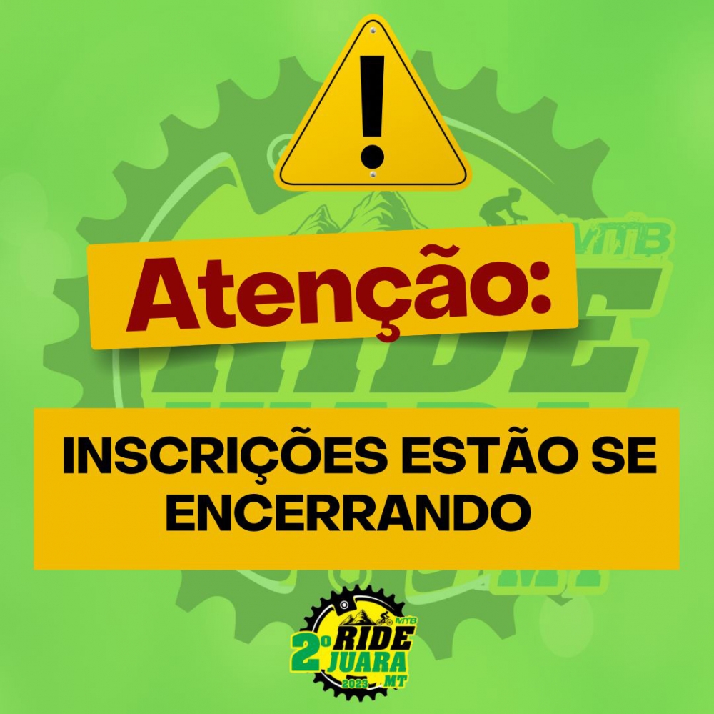 Hoje (31/08)  o ltimo dia para realizar a inscrio no 2 Ride de Juara e escolher o tamanho da camiseta.