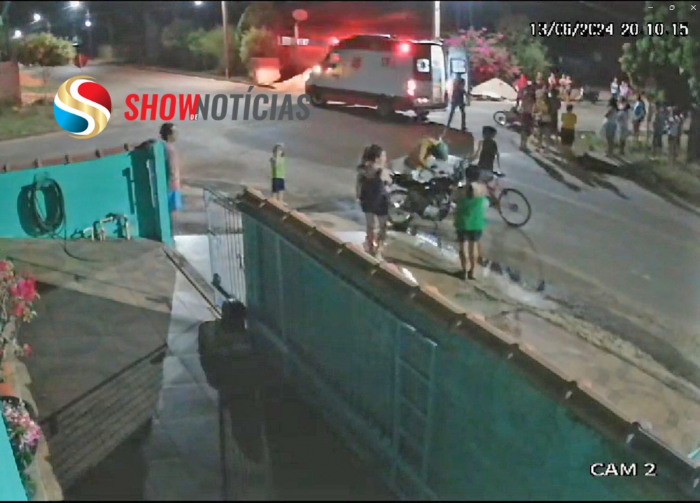 Acidente entre moto caminhonete deixa motociclista ferido no Paranaguá, em Juara.