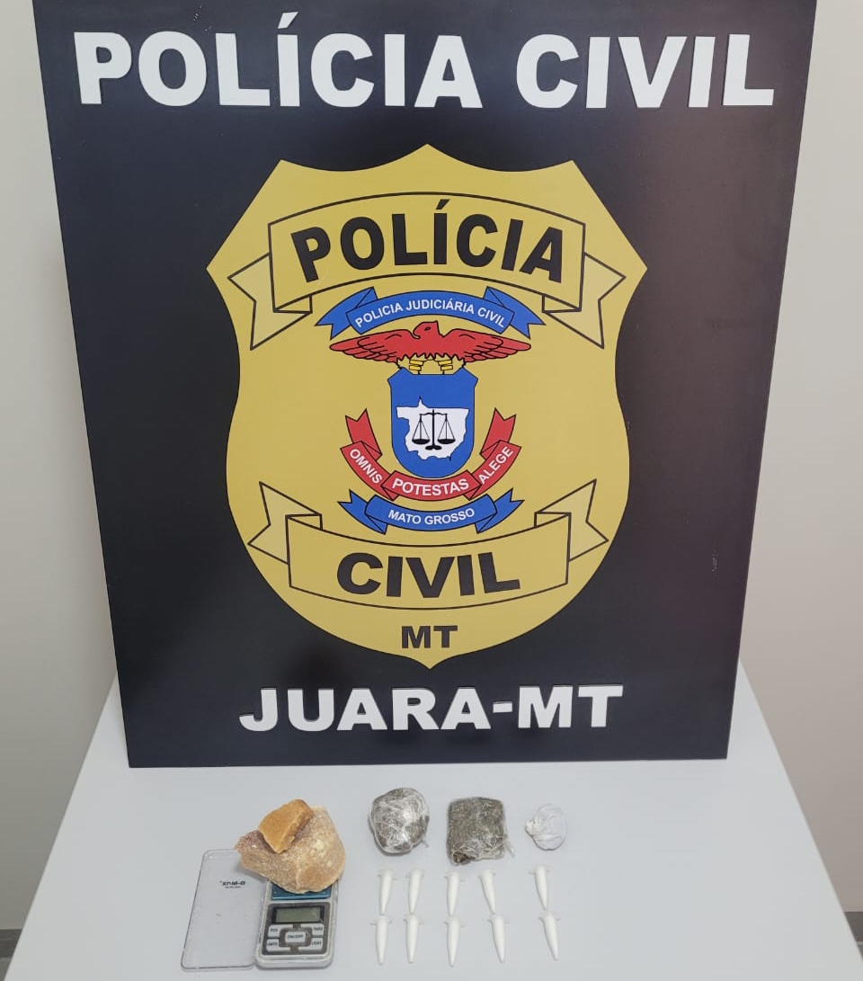 Polcia Civil de Juara desarticula boca de fumo e prende traficante em flagrante.