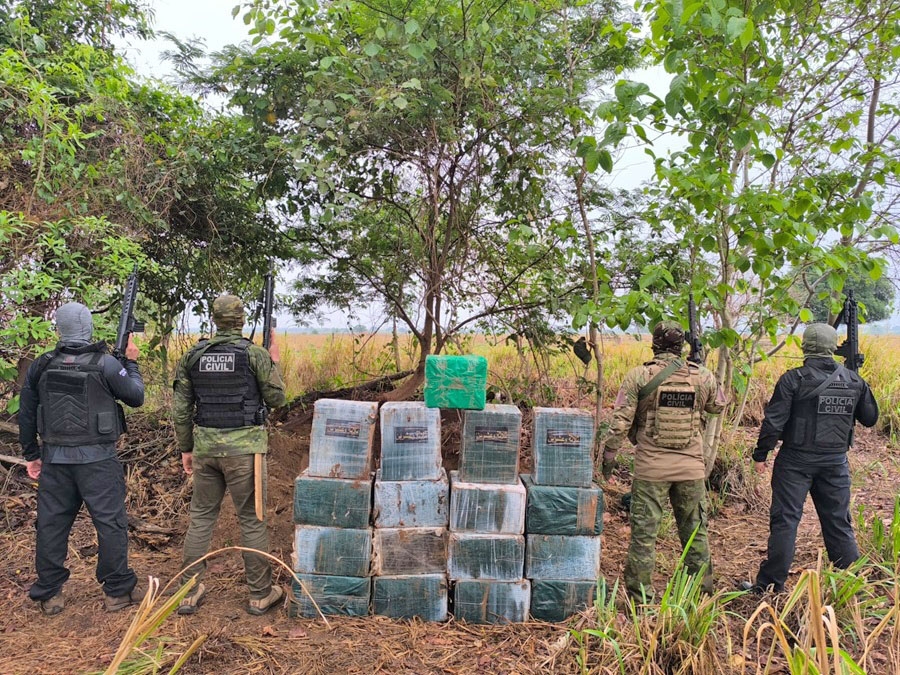 Polícia Civil apreende 500 tabletes de cocaína em operação na fronteira de Mato Grosso