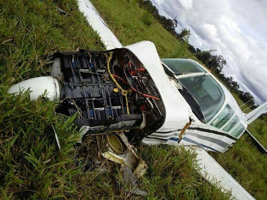 Avio que caiu em fazenda de Aripuan levava seis pessoas; todas se salvaram 