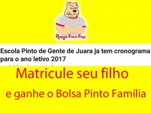 Matricule seu filho na escola Pinto de Gente.